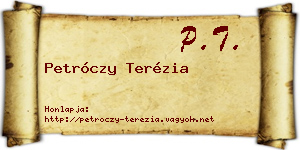 Petróczy Terézia névjegykártya