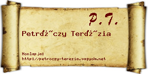 Petróczy Terézia névjegykártya