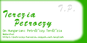 terezia petroczy business card